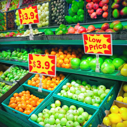 Epakh 20 Pieces Sign Clips Rotating Price Tag Clip Swivel Sign Holder for Handrails or Tubes with 20 Pieces Hard Card Sleeves PVC Card Protector for Shelves Store Supermarket(Double Sided Clips Style)