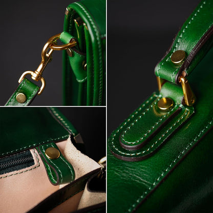 Time Resistance Leather Briefcase for Men - Italian Full Grain Leather Laptop Bag - Messenger Bag - Gift Box Included