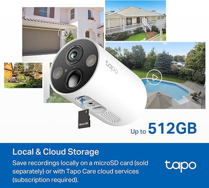 Tapo MagCam 2K Solar, Outdoor Battery Camera+Magnetic Base+Solar Panel, Wireless Camera, 2K QHD, 150° Super-Wide FOV, Free Person/Vehicle/Pet Detection, SD/Cloud Storage, Starlight Color Night Vision