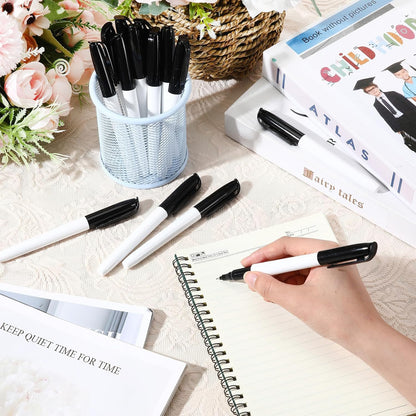 200 Pack 0.4mm Ultra Fine Point Permanent Marker Bulk, Fine Tip Permanent Markers Set, Quick Dry, Waterproof, Durable, Works on Paper, Glass, Ceramic, Plastic, Wood, Rock, Metal (Black)