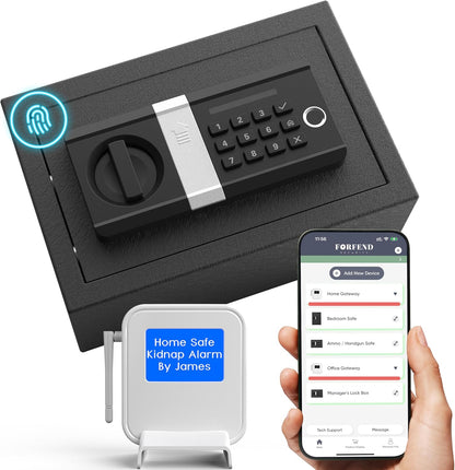 FORFEND Smart Home Safe | WiFi Safe Box App Lock/Alarm | Voice Command, Kidnap Alarm, Tamper Detect, Frozen Mode, Sub Account| Digital Safe Anti Theft