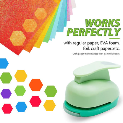UCEC Hexagon Paper Punch, 2 Inch Hexagon Punch for Paper Crafts, Large Hole Punch Paper Punch Shapes for Crafting Scrapbooking Cards Arts Quilting DIY Fun Projects