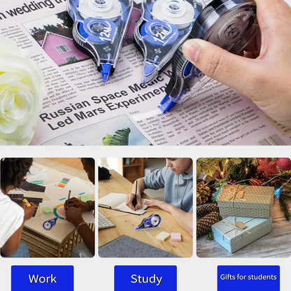 Correction Tape, 10 Pack Correction Tape Easy To Use Applicator for Instant Corrections, 39 ft Each for Study Supplies and Office Products (Blue)