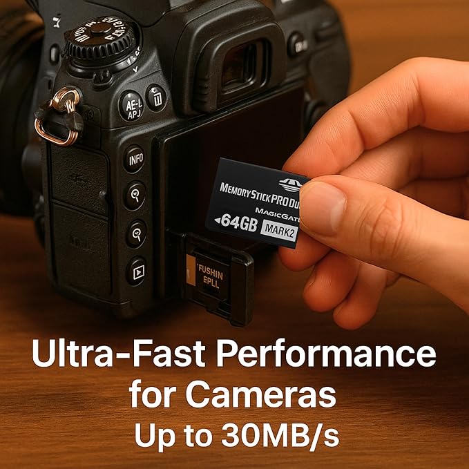 Original 64GB Memory Stick Pro Duo MARK2 - Compatible with PSP1000/2000/3000, DSLR Burst Shooting, MagicGate | High-Speed Read/Write Memory Stick Duo Card for PSP Memory Stick & Cameras
