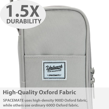 Pencil Case Pouch Box Bag School Supplies Girls Boys Kids, Cute Preppy Stuff Large Big Capacity Aesthetic Pen Organizer, Back to College Stationary, Gray, Classic Stlye, 1800ml