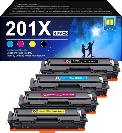 201X Toner Cartridges 4 Pack Replcement for hp 201x 201x 4 Pack High Yeild Comaptible with HP Color Laserjet MFP M277dw M252dw M252n M277 M277n M277c6 Printer CF400A CF401A CF402A CF403A