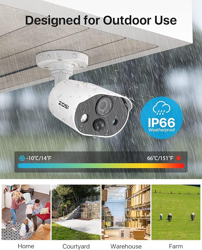 ZOSI C303 8CH Home Security Camera System with Audio, Person Vehicle Detection, Night Vision, Light & Sound Siren, 8pcs 1080P Outdoor Cameras, 8CH 3K Lite H.265+ DVR with 1TB SSD for 24/7 Recording