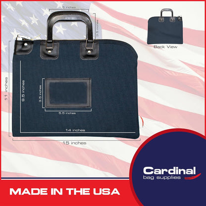 Fire Resistant Security Money Bag with Lock, Water Repellent, Safe Storage, Protects Important Valuables, 15 x 11 Inch (Navy Blue)