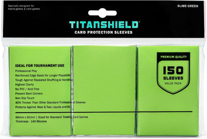 TitanShield (150 Sleeves/Slime Green) Standard Size Board Game Trading Card Sleeves Deck Protector for MTG, Dropmix