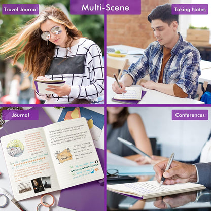 feela 36 Pack Soft Cover Journal Bulk, Lined Blank Travel Journal for Women Men Writing, Notebooks College Ruled for Work, Note Taking Notebook School Business Supplies, 8.2” x 5.5”, A5, Dark Purple