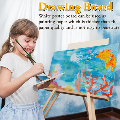 3Pcs Small Trifold Poster Board, 21 x 14 inches White Tri Fold Poster Boards Corrugated Presentation Board Science Fair Display Boards for School Fun Projects, Exhibitions and Business