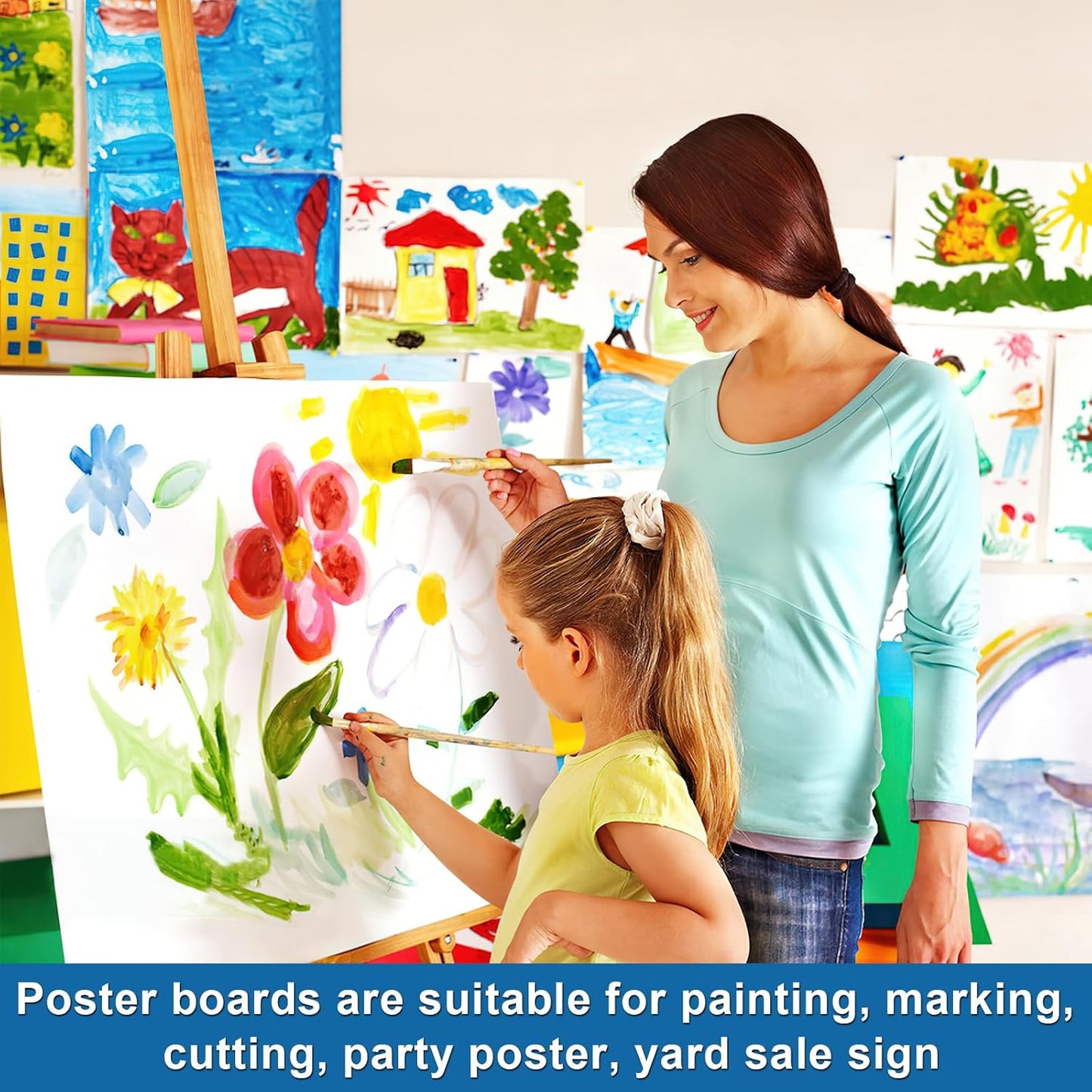 25 Pcs White Poster Board Paper 14x18, ROOKEA Blank Graphic Display Vision Boards Bulk for School Arts Classroom Crafts Projects Presentations Drawing Scrapbooking