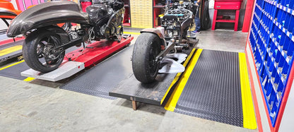 Rhino Mats, American Classic Diamond Anti-Fatigue Mats, Industrial Ergonomic Comfort Standing Mat for Work, Home, Garage, Office, Kitchen or Anywhere (Black/Yellow 1" Thick, 4 FT. x 9 FT.)