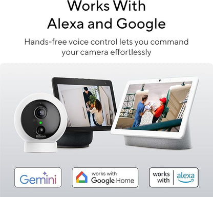 Dot 2K QHD Wireless Smart Security Camera, 170° Wide Angle, AI Human Detection, 2 Way Audio, Night Vision, Free 7 Day Cloud Storage, Indoor/Outdoor, 2.4Ghz Only