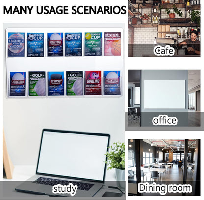 Eersida 2 Pack Acrylic Brochure Pamphlet Holder Wall Mount Clear Brochure Display Holder Plastic Trifold Flyer Rack Literature Storage Rack for Offices Waiting Room (12 Pockets, 25 x 15 Inch)