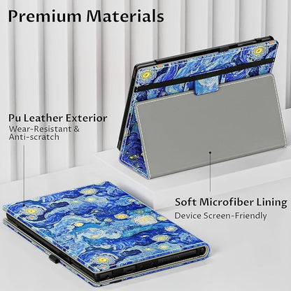 VORI Case for All-New Amazon Kindle Fire HD 10 Tablet (13th/11th Generation 2023/2021 Release) and Fire HD 10 Plus - Slim Folding Stand Folio Cover with Auto Wake/Sleep & Hand Strap, Starry Night Blue