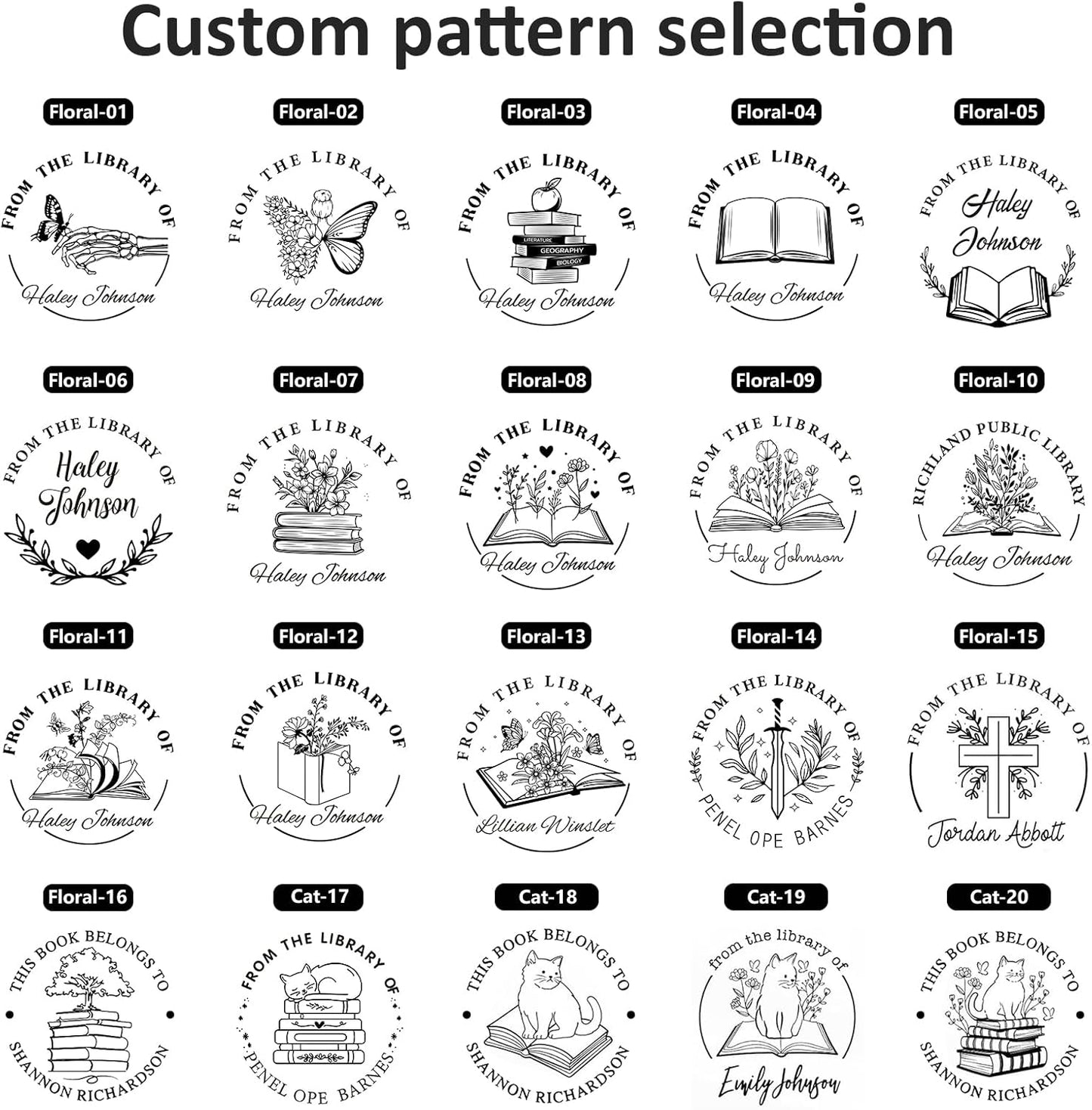 Custom Self-Inking Stamps | Personalized Book Stamp Gift for Book Lovers | 5 Ink Colors (Style03)