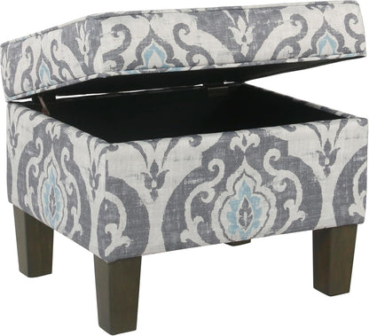 Home Decor | Dinah Collection Modern Storage Ottoman | Ottoman with Storage for Living Room & Bedroom(Blue Slate)