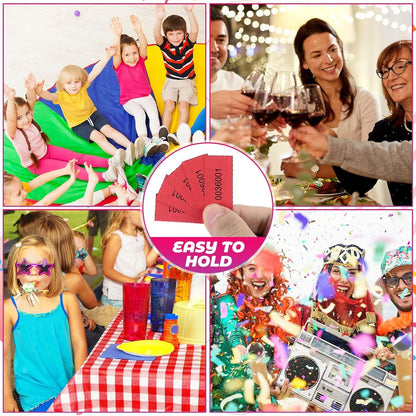 Kosiz 1000 Sheet 20 Bid Raffle Tickets Chinese Auction Tickets Sheets Auction Fundraiser Ticket Numbered with Name and Phone Number Per Sheet Raffle Tags for Silent Auction (Red)