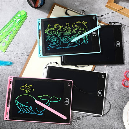 Tinlade 12 Pack LCD Writing Drawing Tablets 8.5 Inch Bulk Colorful Doodle Board Erasable Electronic Painting Drawing Pads Learning Toy Gifts for Kids Christmas School(Pink, Light Blue, White, Black)