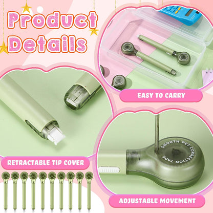 10 Pack Correction Tape Pen Correctional Ink Tape Push Pull Protective, Easy to Use Applicator for School Office Supplies, 0.2 x 236 Inch (Green Color)