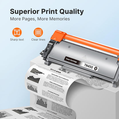 E-Z Ink Compatible Toner Cartridge Replacement for Brother TN450 TN420 TN-450 TN-420 Compatible with HL-2270DW HL-2280DW HL-2230 MFC-7360N MFC-7860DW DCP-7065DN Intellifax 2840 2940 (2 Black)