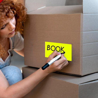 PARLAIM 3 X 5 Inch 1000Per/4Rolls Rectangle Inventory Color Coding Labels,Roll Square Label Stickers for Home (Fluorescent Yellow)