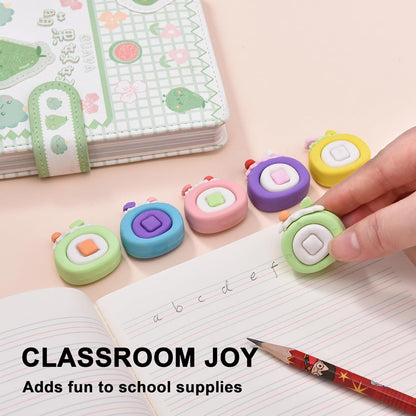 15Pcs Cute Food Shape Erasers for Kids, Fun Cake Dessert Pencil Erasers for School Classroom Supplies Birthday Party Favors