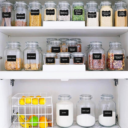 Premium Chalkboard Labels Set - 120 Removable Stickers with 2 Bonus Chalk Markers | Waterproof & Reusable | Ideal for Food Containers, Mason Jars, Pantry, Bottles