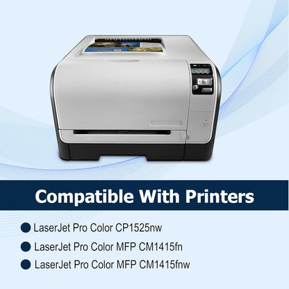 128A Toner Cartridge Works with HP Laserjet Pro CP1525nw CM1415fnw CM1415fn CP1525n Printer Ink (Black,Cyan,Yellow,Magenta 4 Pack)