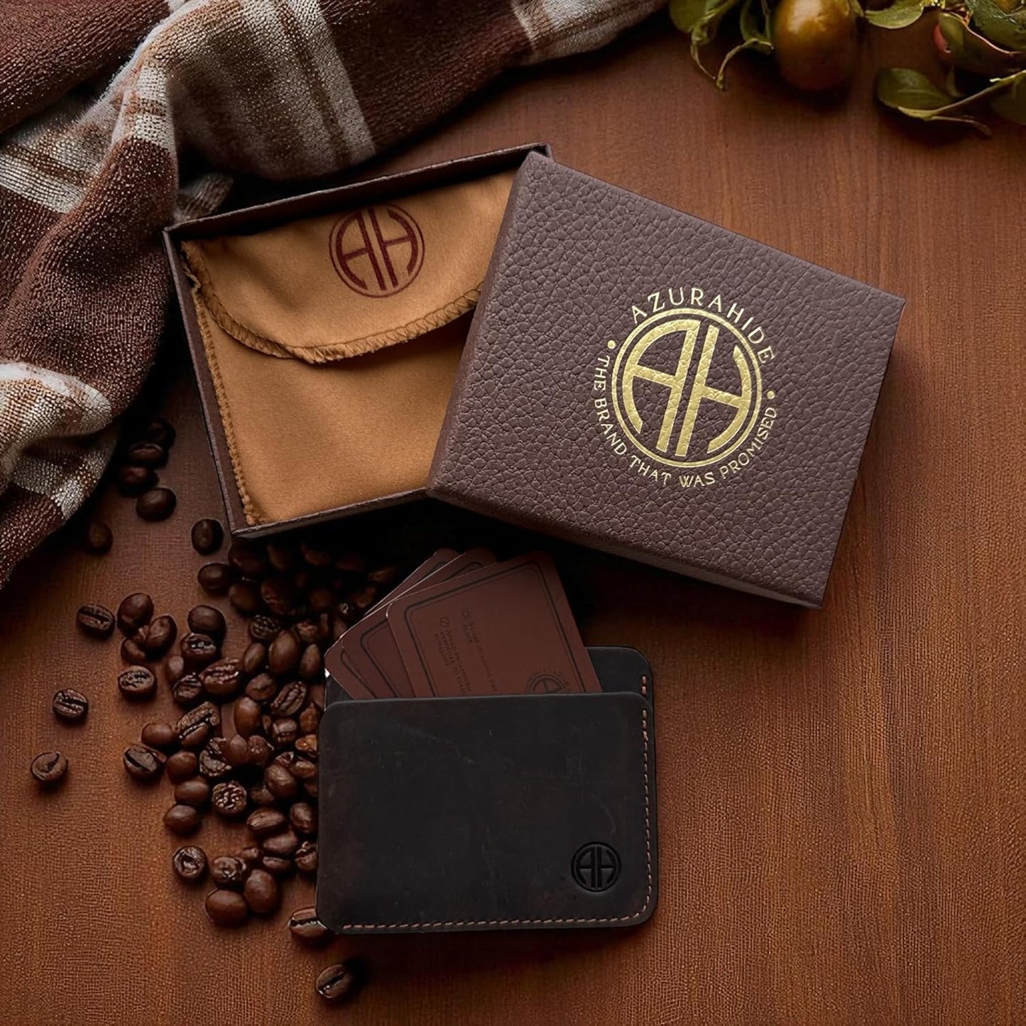 ZeroFold Slim Credit Card Holder – Men's Minimalist Handmade Full Grain Leather Wallet, Hand-Burnished & Oiled Finish, Super slim & Holds up to 8 Cards