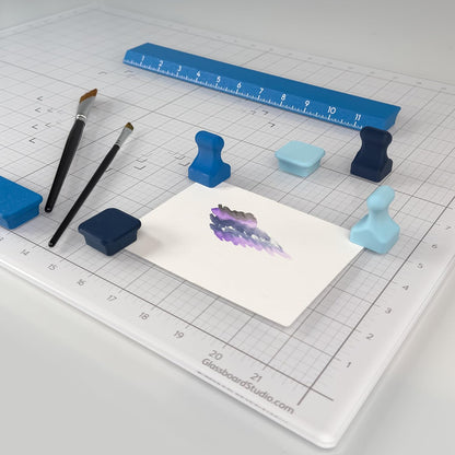 Glassboard Studio MiniBar Magnet - Strong Neodymium Rare Earth Magnets for Fridge, Whiteboard, Locker & Magnetic Glassboards - Crafting & Office Use - Strong Fridge Magnets (Seaside Teal Bar, 2)