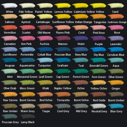 Mont Marte Soft Pastels Signature 72pc, Set of 72 Assorted Colored Pastel Sticks, Vibrant and Blendable, Ideal for Art, Craft, Drawing, Sketching