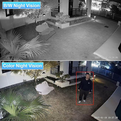 4MP IP PoE Camera, Turret Security Camera Outdoor, Waterproof IP67, Built-in Two-Way Audio, Smart Dual Light Color Night Vision, 2.8mm lens 110° Wide Angle, Human/Viehcle Detection, IND4FD97K