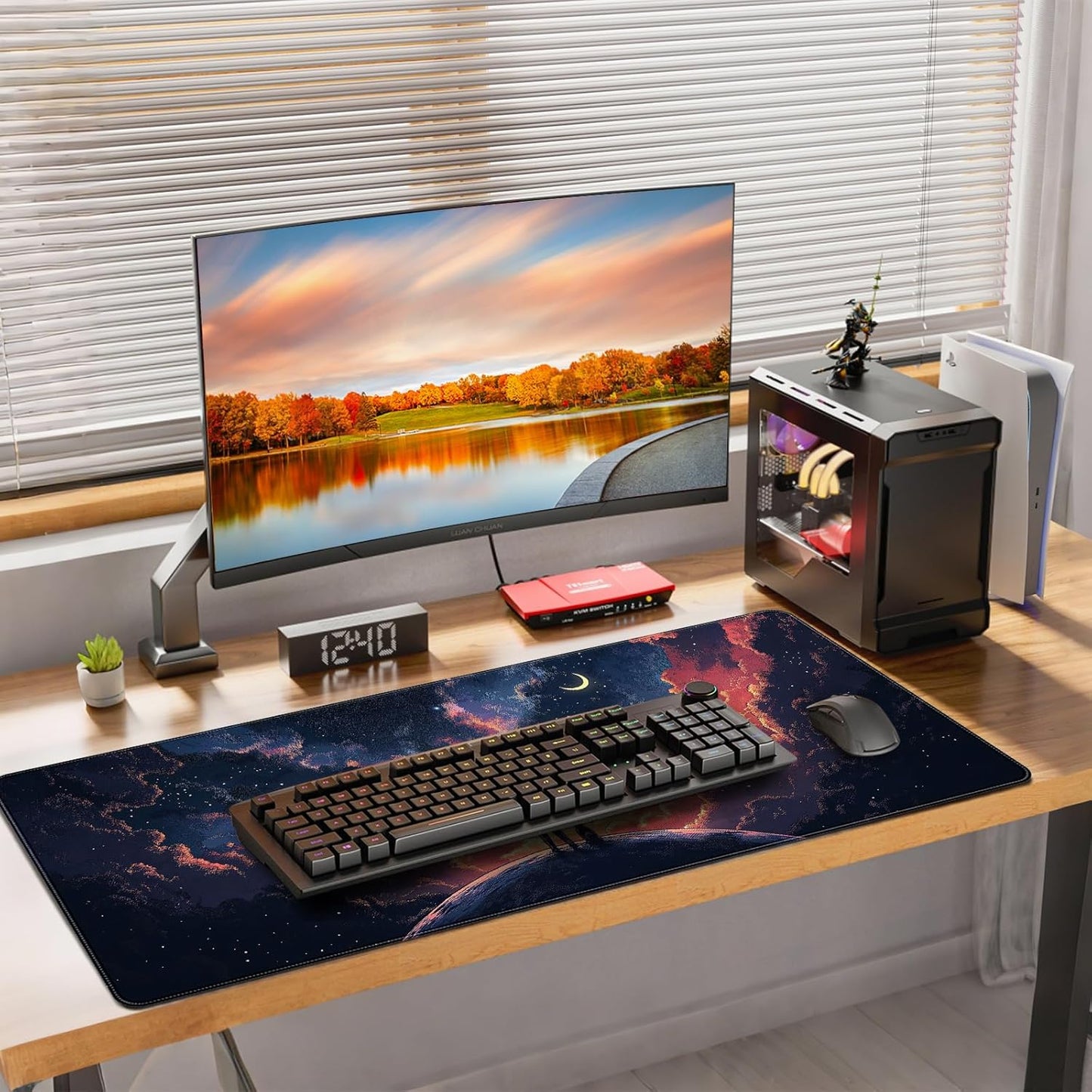 35.4 x 15.7 inches, Large Desktop Mouse pad, Keyboard and Mouse Pads for Work and Home Computers, and Large Laptop Mouse mat，Owner and Dog