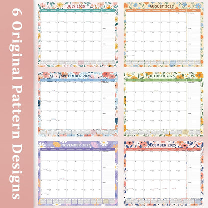Ospelelf Desk Calendar 2025-2026 Large 22"x17" Monthly Family Planner Pad with Protective Cover 18 Months July 2025 to December 2026 Ditsy Floral