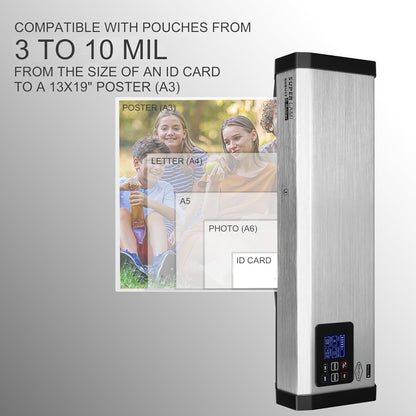 SINCHI Robust 6-Roller Laminator Machine with LCD Display, 3-10 Mil, Heavy Duty, 13-inch Thermal Laminating Machine for Commercial Use, 1.5-Minute Warm-up, 90 Inches/Minute, 105 Settings & 99 Memories