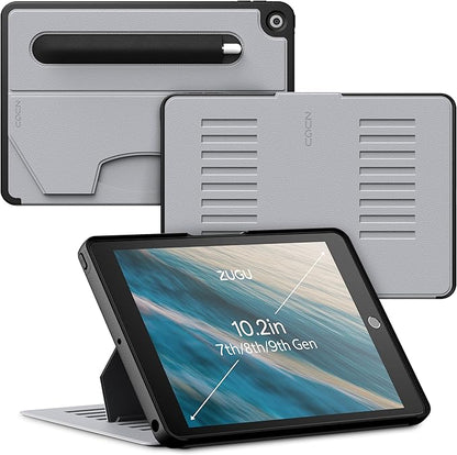 ZUGU CASE for 10.2 Inch iPad 7th / 8th / 9th Generation Case (2021/2020/2019), Protective, Thin, Sleek Design, Magnetic Stand, Sleep/Wake Cover, Magnetic Cover, Arctic Gray