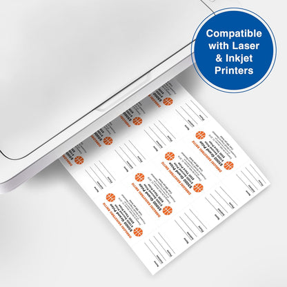 PrintWorks Printable Raffle Tickets With Tear-Away Stubs for Events & Fundraisers - 2000 Custom Tickets (Size 2.125" x 5.5") - 8 per Sheet - 250 Sheets (8.5" x 11") - Made in the USA - White (04296)