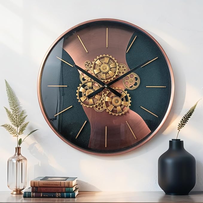 THE GEARS CLOCK 22'' Inch Real Moving Gear Wall Clock Sweden Line Uppsala (22 inches (55 cm))