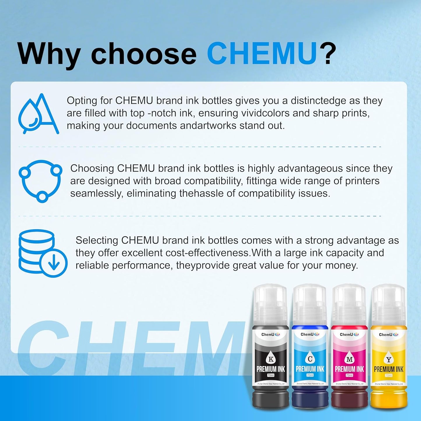 Compatible 522 Ink Refill Bottles for ET-2800 ET-2803 ET-2400 ET-2840 ET-4800 ET-4850 ET-4700 ET-4760 ET-4810 ET-2720 ET-3850 ET-15000 Inkjet Printers High Yield, Smooth Flow(Not Subli)