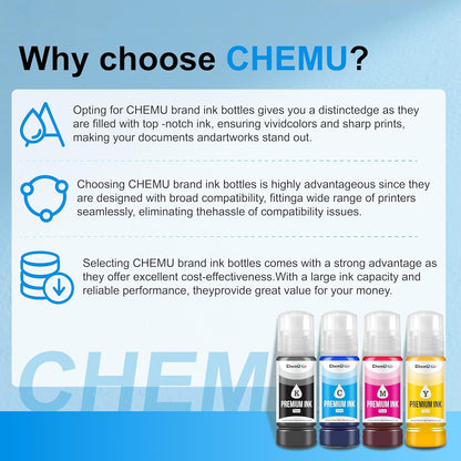 Compatible 522 Ink Refill Bottles for ET-2800 ET-2803 ET-2400 ET-2840 ET-4800 ET-4850 ET-4700 ET-4760 ET-4810 ET-2720 ET-3850 ET-15000 Inkjet Printers High Yield, Smooth Flow(Not Subli)