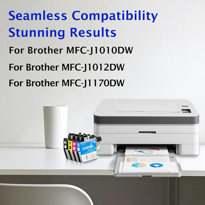 LC401XL LC401 for Brother LC401XL LC401 Ink Cartridges for Brother MFC-J1010DW MFC-J1012DW MFC-J1170DW DCP-J1800DW DCP-J1140DW Printer - 4PK High Yield (Black Cyan Magenta Yellow)