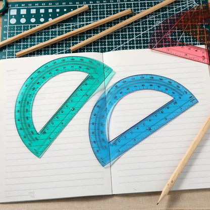Zonon 500 Pieces Protractors Bulk Plastic 180 Degrees 6 Inch Translucent Protractors for Geometry, Angle Measurement, Students School Supplies