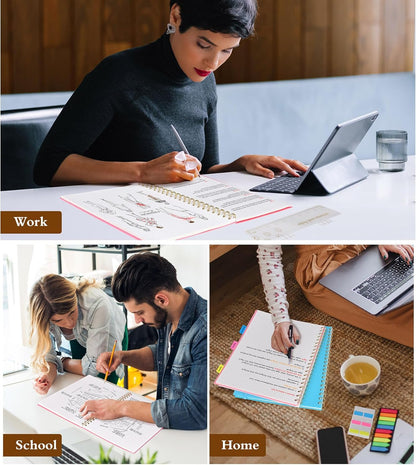 Graph Paper Notebook, Spiral Notebook Journal 8.5” x 11”, A4 Large Grid Notebooks for Women Men, 100 GSM Graph Paper, Plastic Hardcover Spiral Graphing Journals for Work School Engineering, Pink