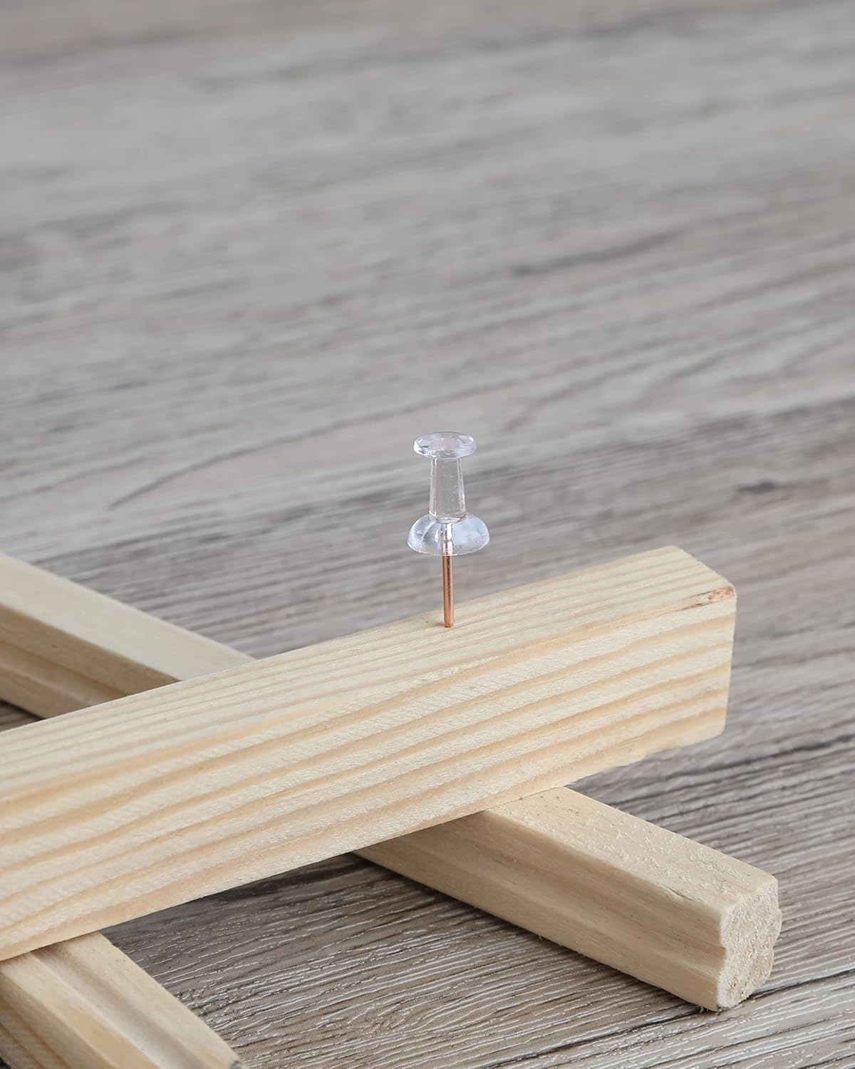 PAPERPAL 280 Rose Gold Push Pins for Cork Board, Clear Thumb Tacks for Wall Hangings, Pushpins for Office School & Personal Use, Standard Size Push Pin Tacks