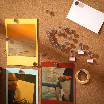 30 Pieces Push Pins, Metal Thumb Tacks for Picture Photo Hanging, Wall Pins for Board Posters Bulletin Maps, Wall Tack for Office Home Decorative(Red Bronze)