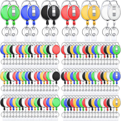 Honoson 40 Pcs Heavy Duty Retractable Badge Reels Batch ID Badge Holder Retractable Clip Bulk Key Holder with Ring for Office Worker Employee, Doctor Nurse Gifts (Bright Color)