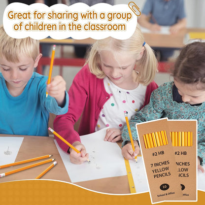 Geyoga 30 Packs of 300 Count #2 Pre Sharpened Pencils Bulk Woodcased for Classroom #2 HB Triangle Shape Pencils with Top Erasers for Teacher Office Back to School Supply(Yellow Color)
