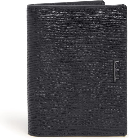 TUMI - Nassau L-Fold - Card Holder Wallet for Men & Women - With ID Window - Nappa Leather Material -Embossed Black